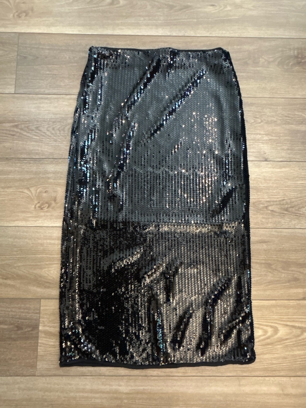 Truth by Republic Black Sequin Midi Pencil Skirt L Glam Party